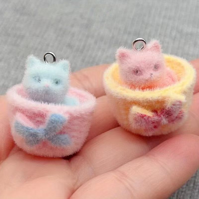 Resin Art Gift Ideas - 4 قطع من قلادات القطط ثلاثية