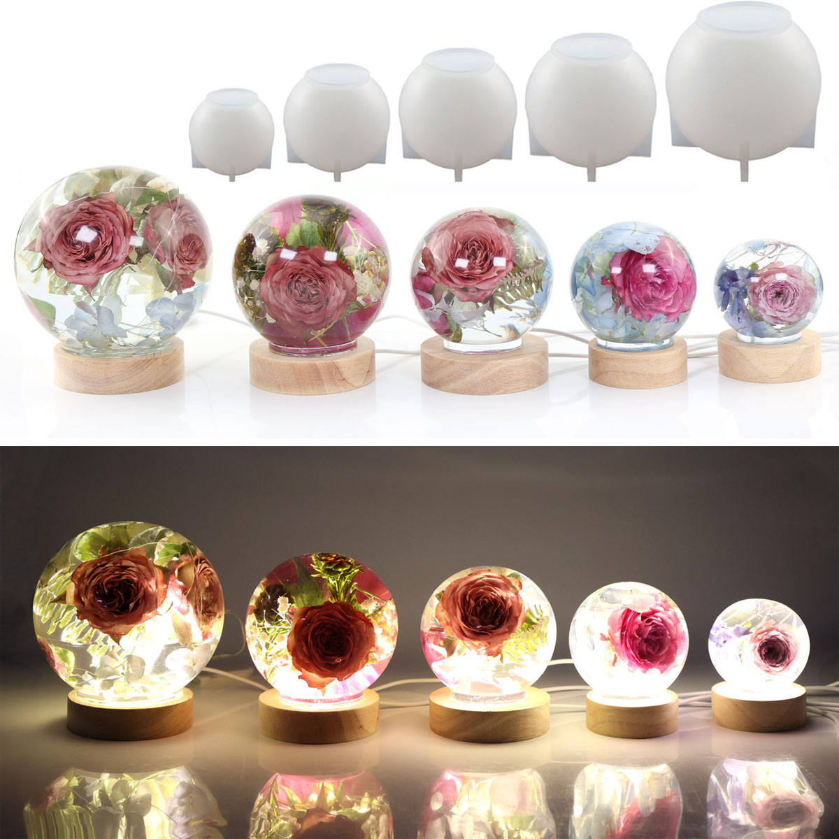 Resin Art Guide - 65-120 مللي متر المجال الكرة قالب