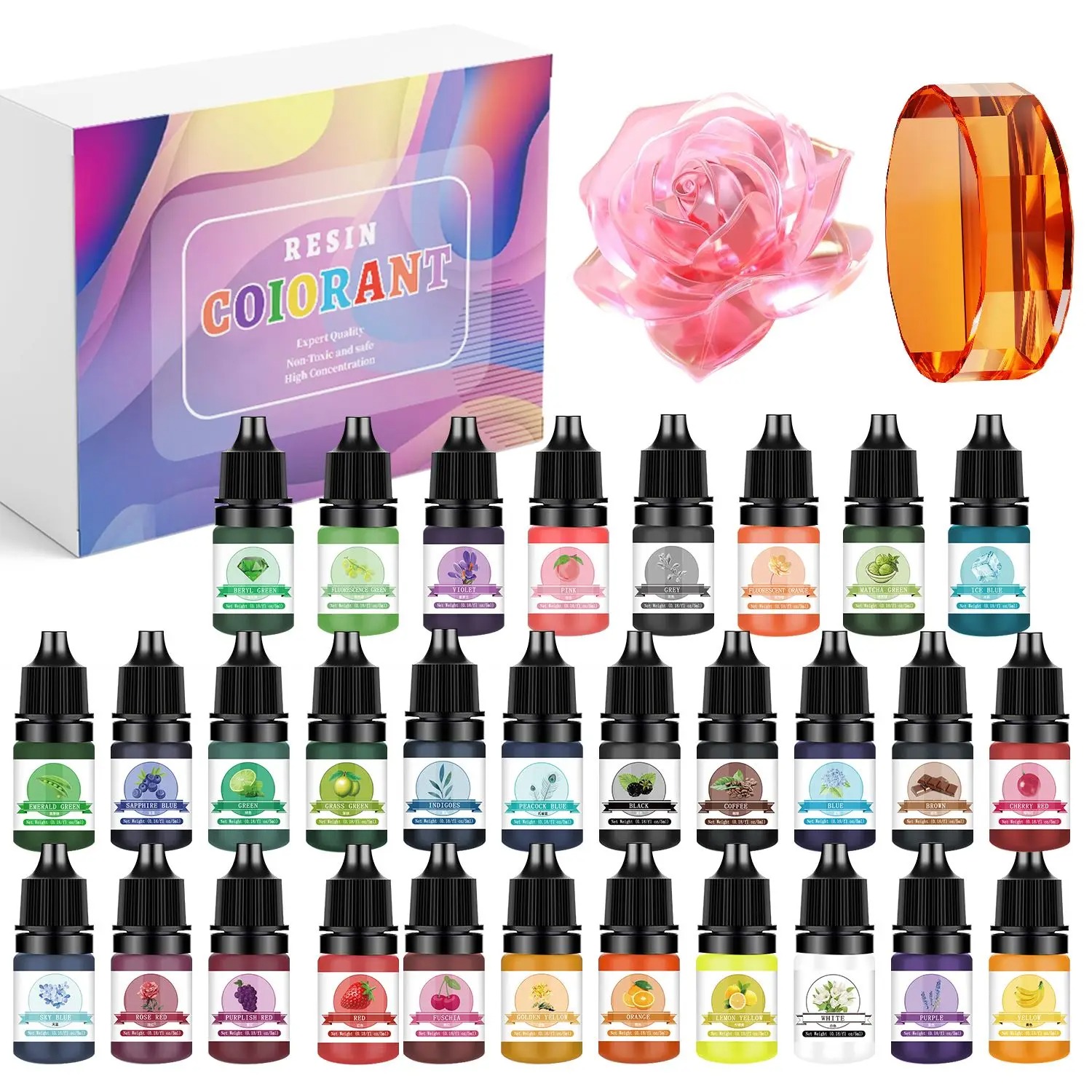 Resin Art Uv - 30 ألوان 5 مللي الايبوكسي الراتنج