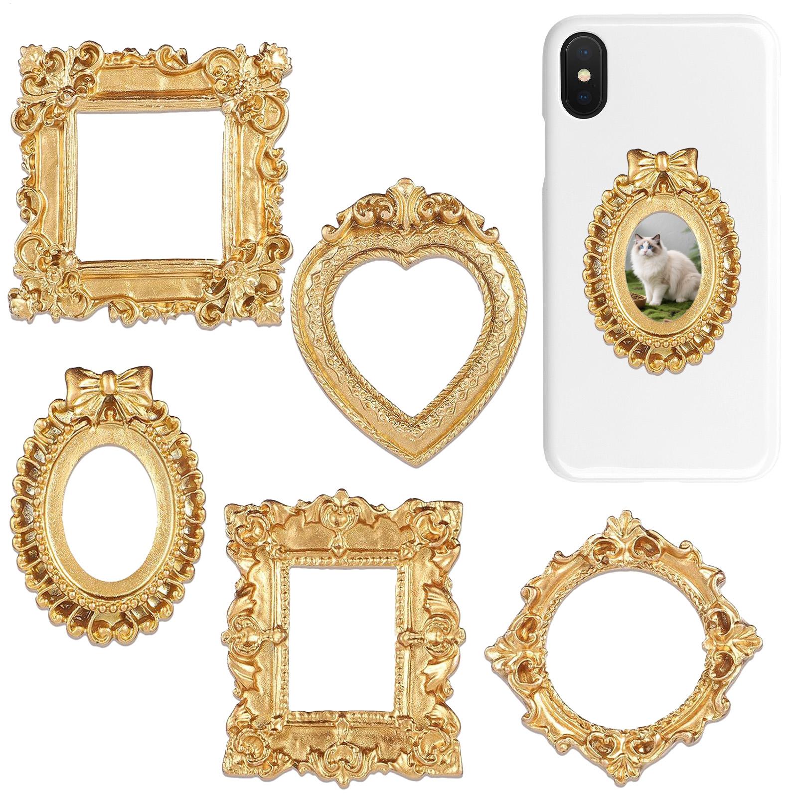 Resin Art For Photo Frame - 5/9 قطع إطارات صور ذهبية عتيقة،