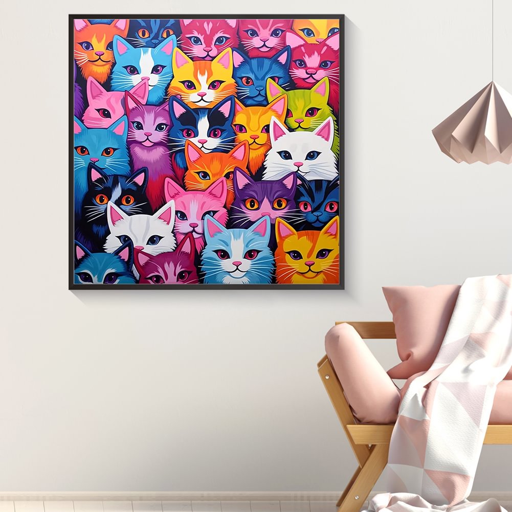 Resin Art Baby - الماس اللوحة الأسرة الملونة الطفل القط