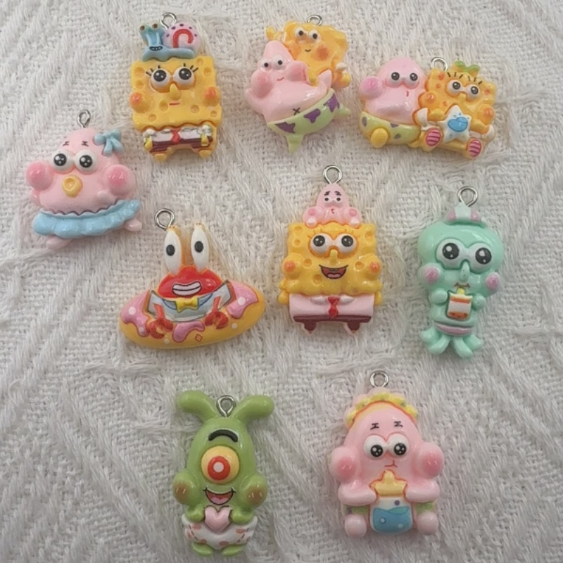 Resin Art Gift Ideas - 10 قطع من قلادات الراتنج الكرتونية،