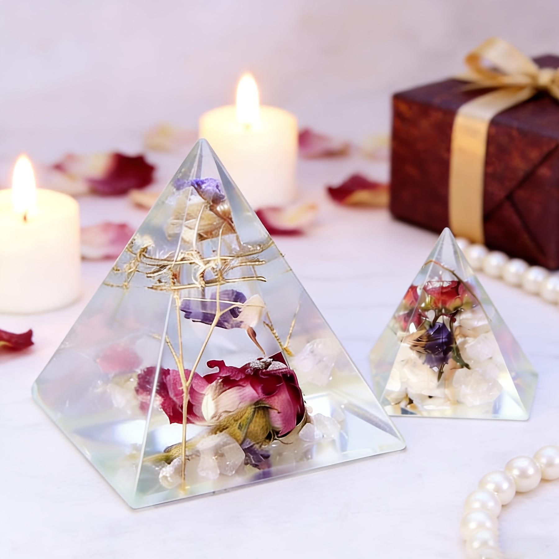 5 قطع - قوالب راتنجية هرمية ال - مراجعة Resin Art Guide وسعره