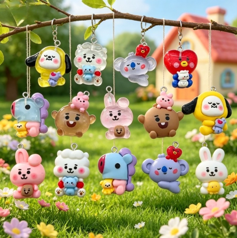 7 قطع من إكسسوارات BT21 الكرتو - مراجعة Resin Art Gift Ideas وسعره