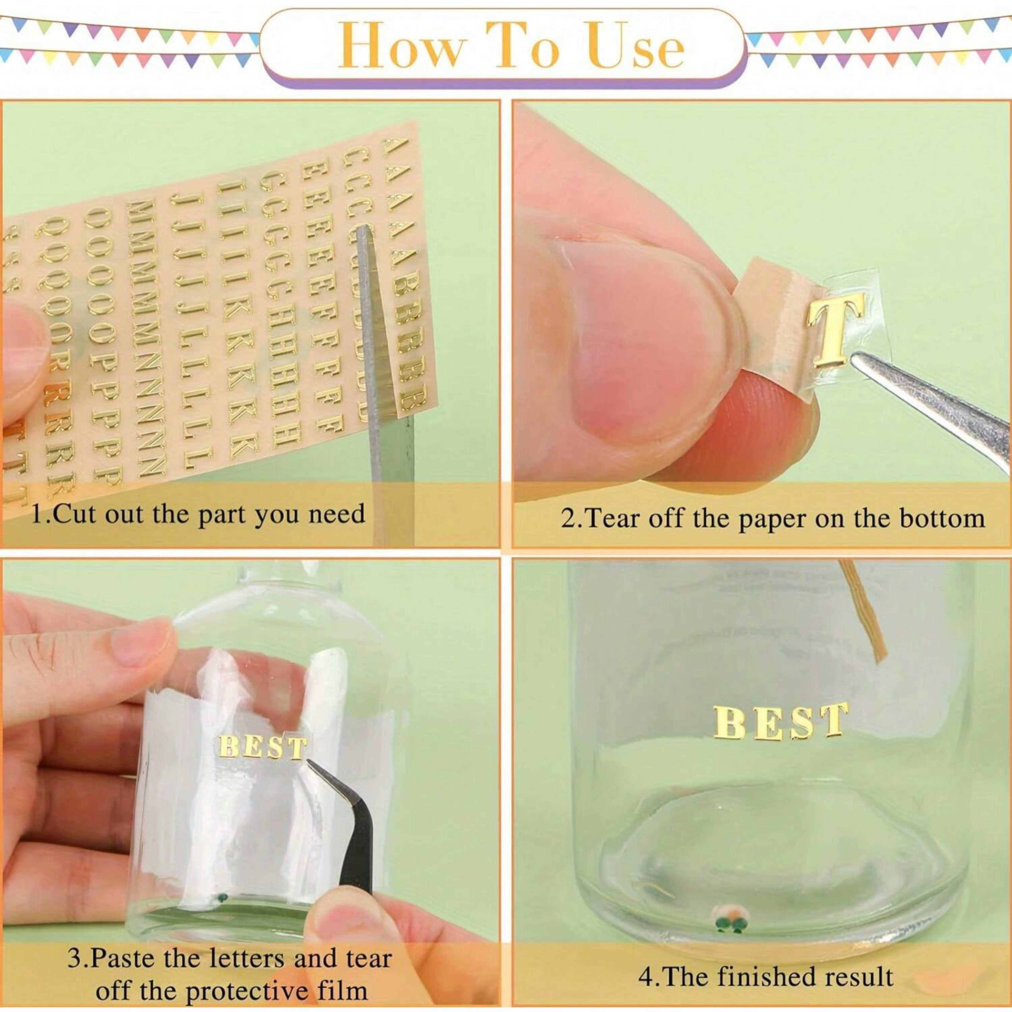 ملصقات حروف من الراتنج، 12 حرف - مراجعة Resin Art Sticker وسعره